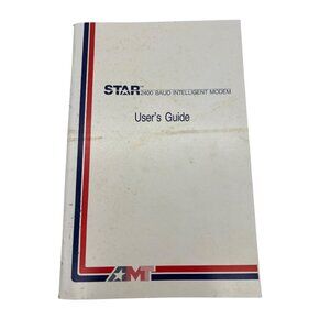 Vintage AMT STAR 2400 Baud Intelligent Modem User’s Guide Manual IBM PC XT AT
